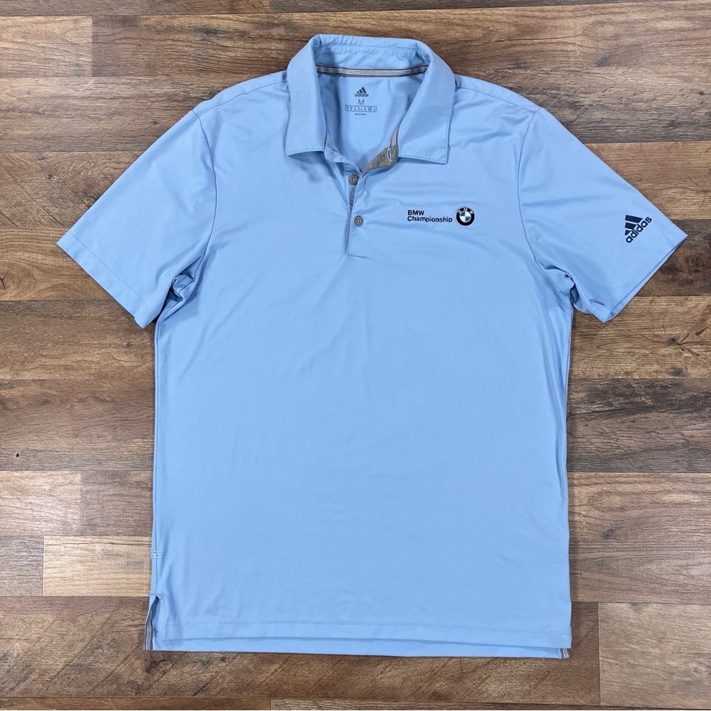 Adidas Polo Shirt Mens Medium Blue BMW Championship Performance Golf